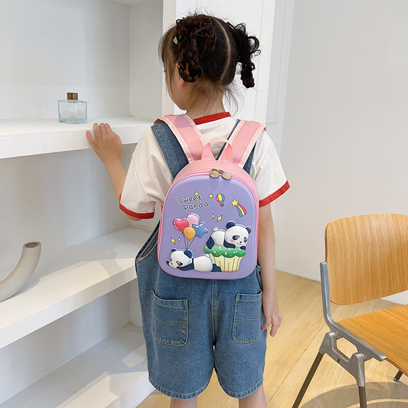 3D Lesser Panda Children Hardshell Bag Cute Fashionable Stylish Primary School Student Eggshell Bag Trend All-Match School Bag