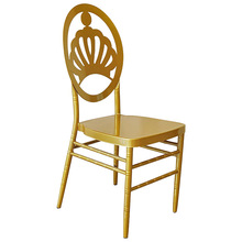 佛山工厂金属花背椅婚庆椅凤凰椅铁宴会椅铝合金椅配套餐桌椅