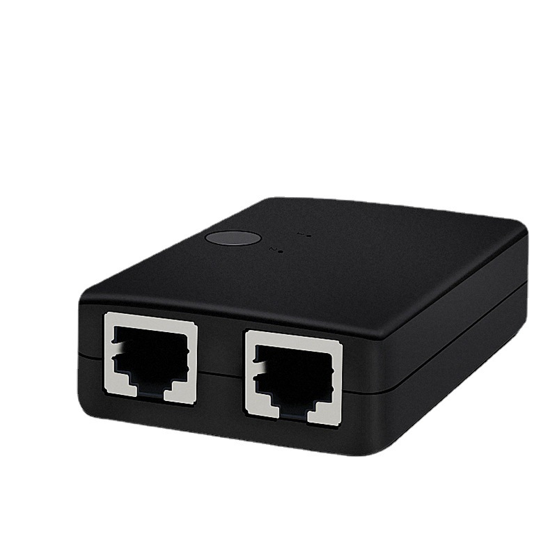 厂价网络切换器内外网2进1出共享器免网线插拔两进一出rj45分支器