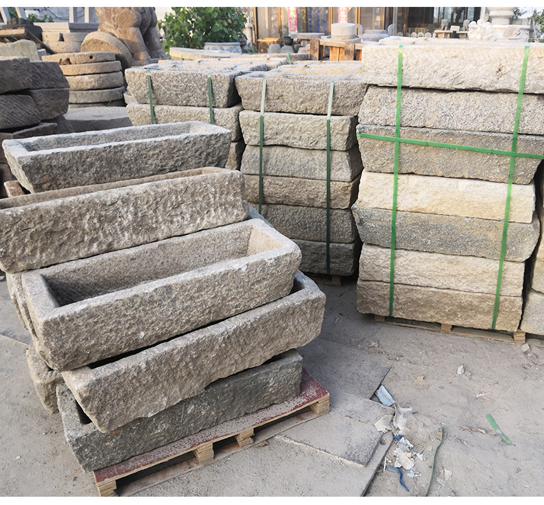 老石槽农村老旧石器厂家批发老磨盘青石庭院流水摆件老石槽马槽