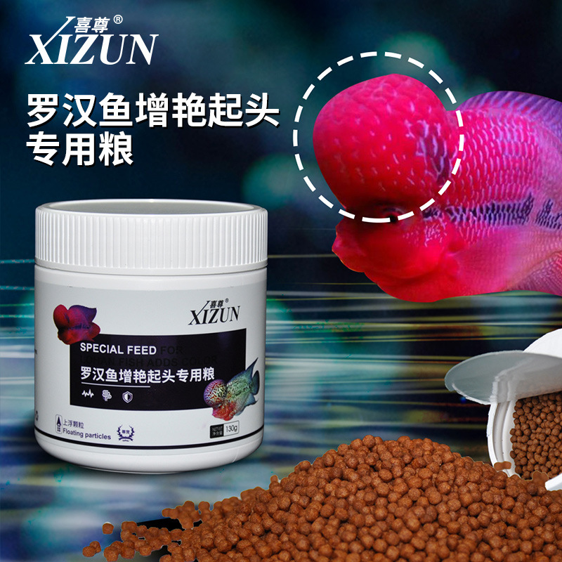 喜尊罗汉鱼粮起头凸头增艳专用饲料增色寿星头观赏鱼热带淡水鱼食