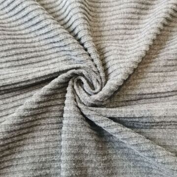 拉毛罗纹5x4麻灰色坑条罗纹拉毛面料