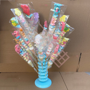 糖葫芦棉花糖棒棒糖糖果塑料展示架摆地摊棉花糖展示架商店门口放