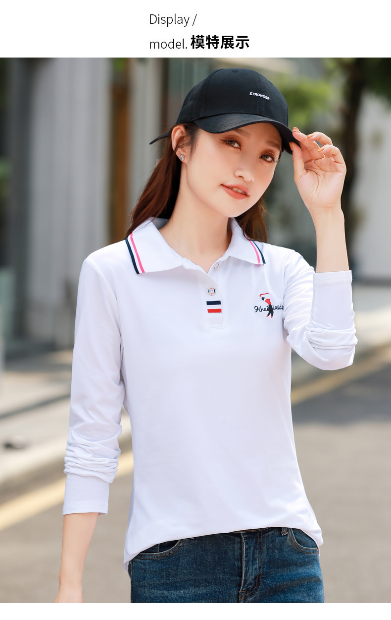 春秋款女士长袖t恤韩版女装翻领polo打底衫休闲女式t恤上衣服批发