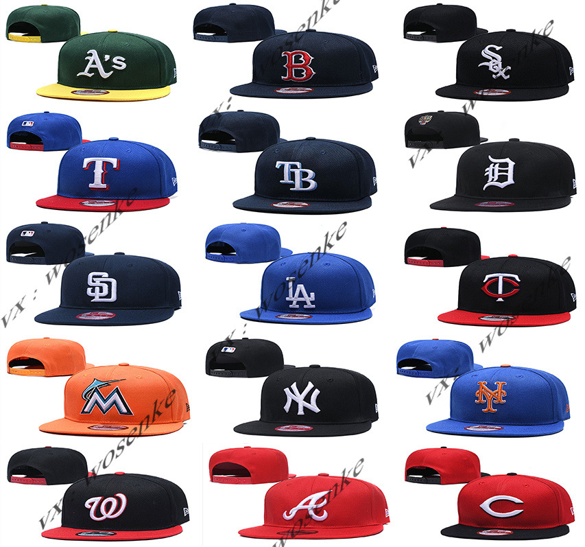 跨境专供美国职业棒球大联盟球队帽ncaa mlb后扣棒球平沿棒球帽