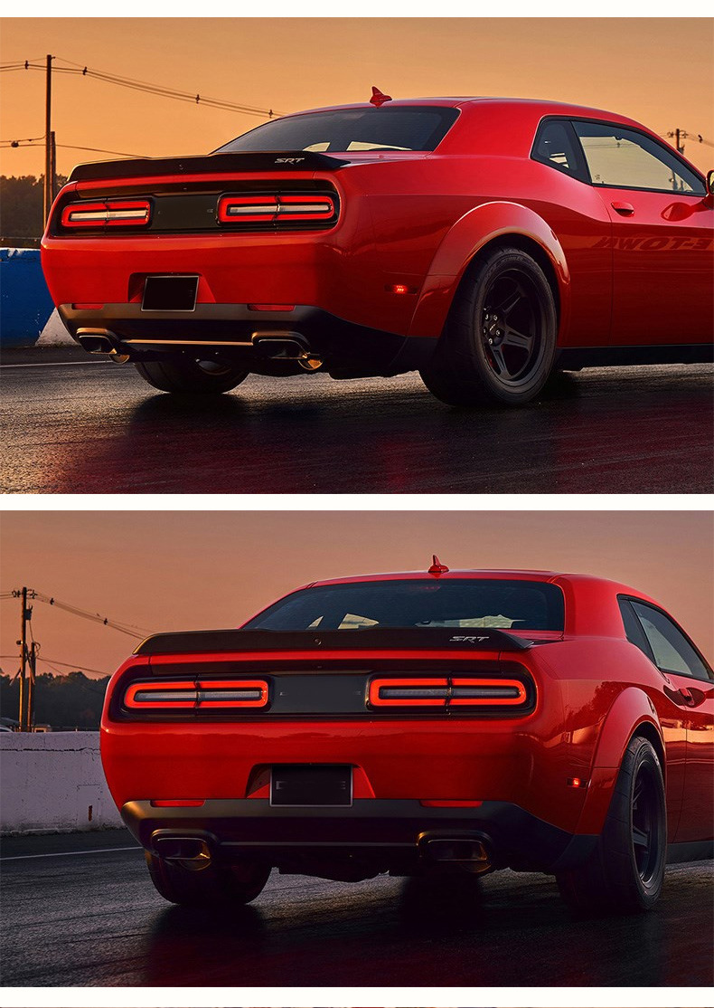 适用于08-14款道奇挑战者尾灯总成地狱猫改装led行车灯流光转向灯