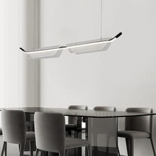 创意个性现代简约长条餐厅吧台吊灯北欧设计师极简一字亚克力灯具