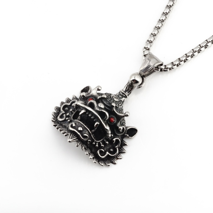 钛钢海陆丰特色民俗原创手工艺饰品虎狮狮猊麒麟吊坠项链-阿里巴巴