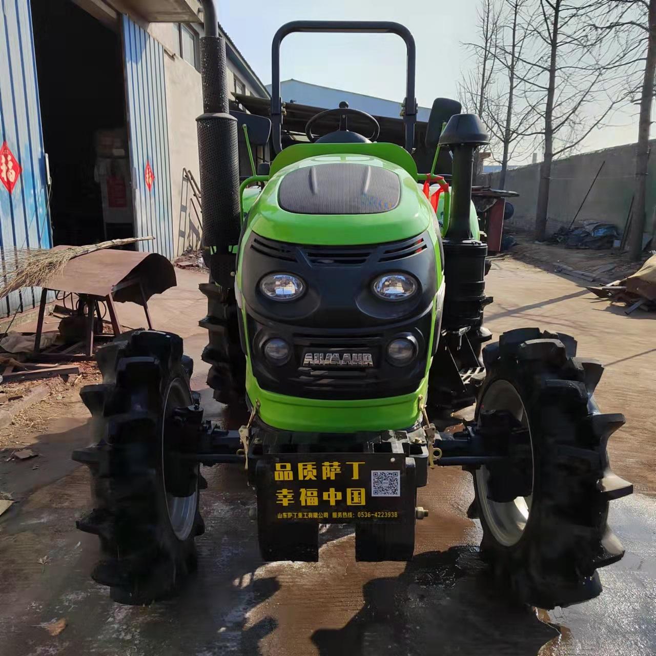 604四驱中型拖拉机带旋耕机 萨丁重工704水旱两用四轮拖拉机厂家