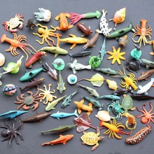 75个装海洋动物大全塑胶沙盘模型摆件创意饰品配件儿童认知玩具