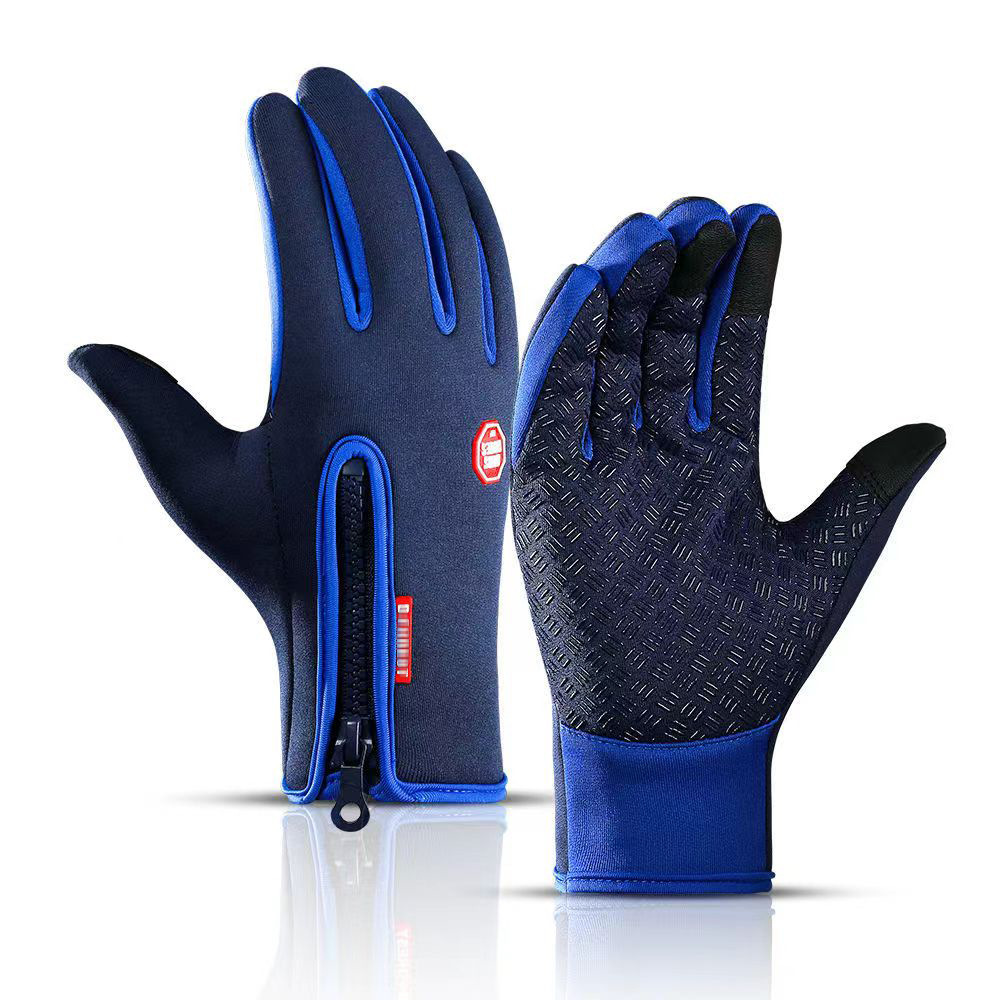 Men's and Women's Full Finger Warm Gloves Cold Protection in Autumn and Winter Waterproof Cycling Touch Screen Driving Sports Outdoor Gloves Foreign Trade Wholesale