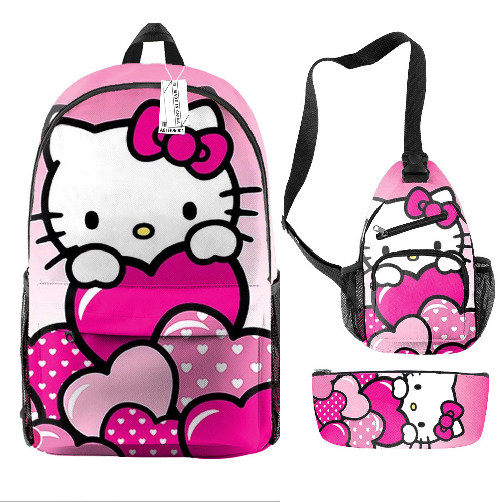 hello kitty背包小学生书包女童女孩减负大容量凯蒂猫双肩包挎包