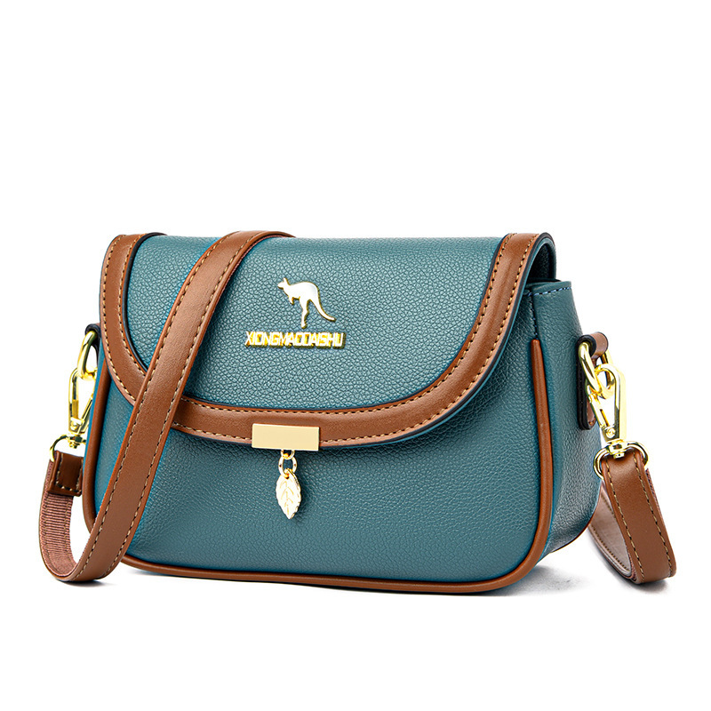 2022 Summer New Bag European and American Retro Women's Shoulder Bag High-End Texture Soft Leather Crossbody Small Square Bag 7812
