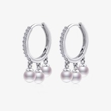 新款三生三世珍珠耳圈女士小众设计感优雅气质高级感时髦送女朋友