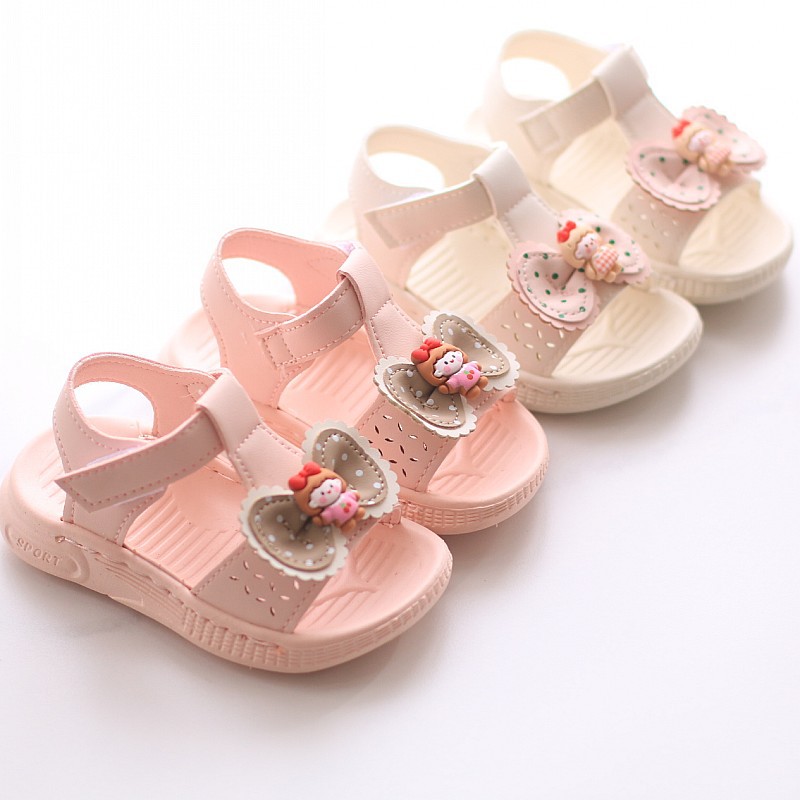 女宝宝儿童凉鞋蝴蝶结公主风夏季新款小女孩甜美儿童沙滩凉鞋