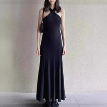 CS家女装2024春季新款标准版型工字领罗纹针织连衣裙1202936001