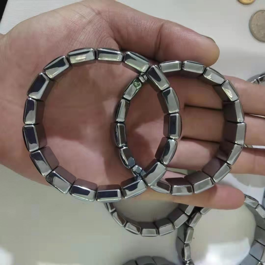天然太赫兹手排男女装饰能量石手牌 12*16m简约手环厂家现货批发