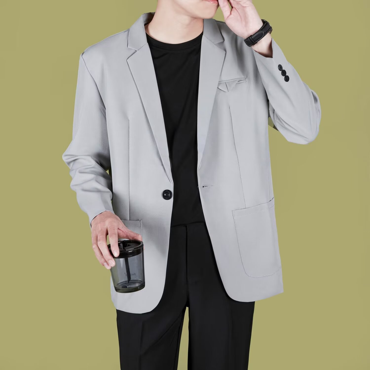 男士西服上衣英伦风休闲小西装外套韩版潮流修身雅痞正装-阿里巴巴