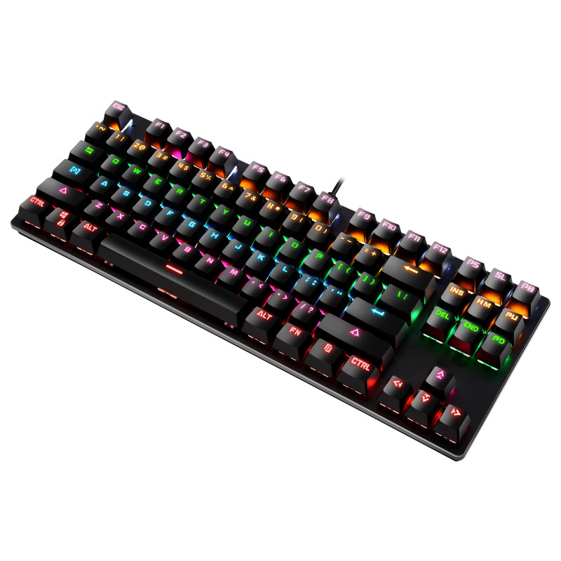 Yunguoguo K7 Office Computer Mechanical Wired Keyboard ABS Key Cap 87 Key Gaming Electronic Sports Illuminant Keyboard Wholesale