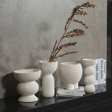 白色简约北欧陶瓷装饰干花花瓶家居客厅餐桌电视柜摆件插花花器