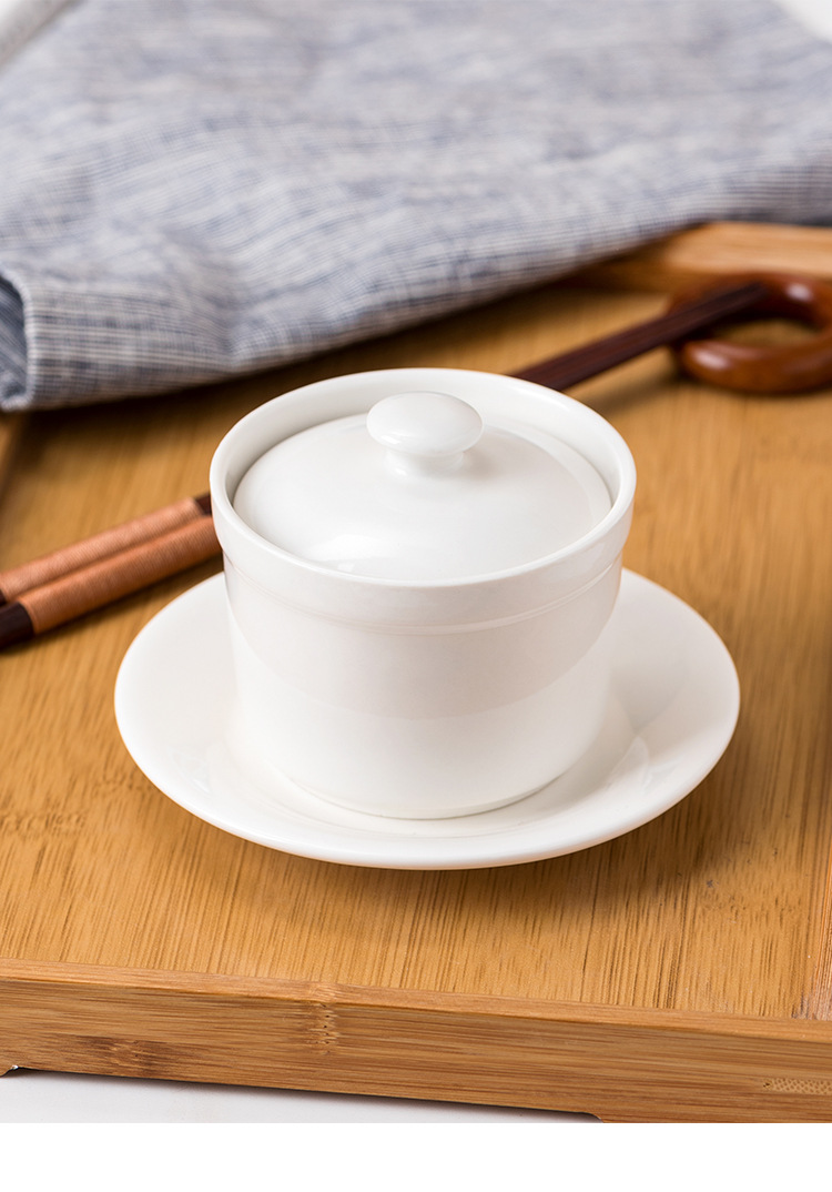 陶瓷炖盅燕窝隔水炖炖盅家用蒸蛋盅汤盅炖盅碗酒店餐厅沙县白炖盅