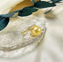日本Akoya淡水珍珠戒指南洋金珍珠活口女戒澳洲白珍珠正圆