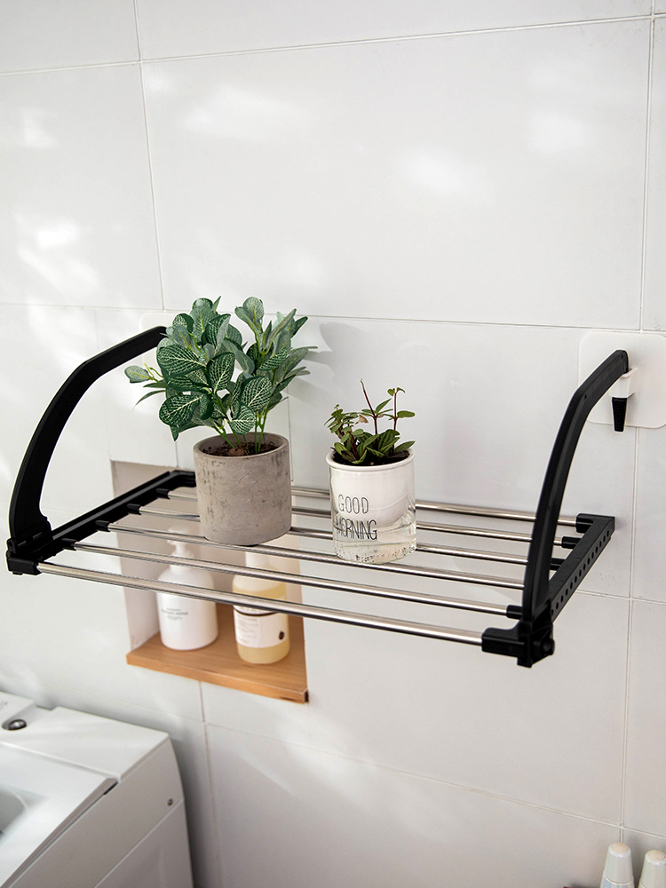 窗外晾衣架阳台晾晒神器窗户高层室外伸缩晒鞋架防盗窗台置物挂架