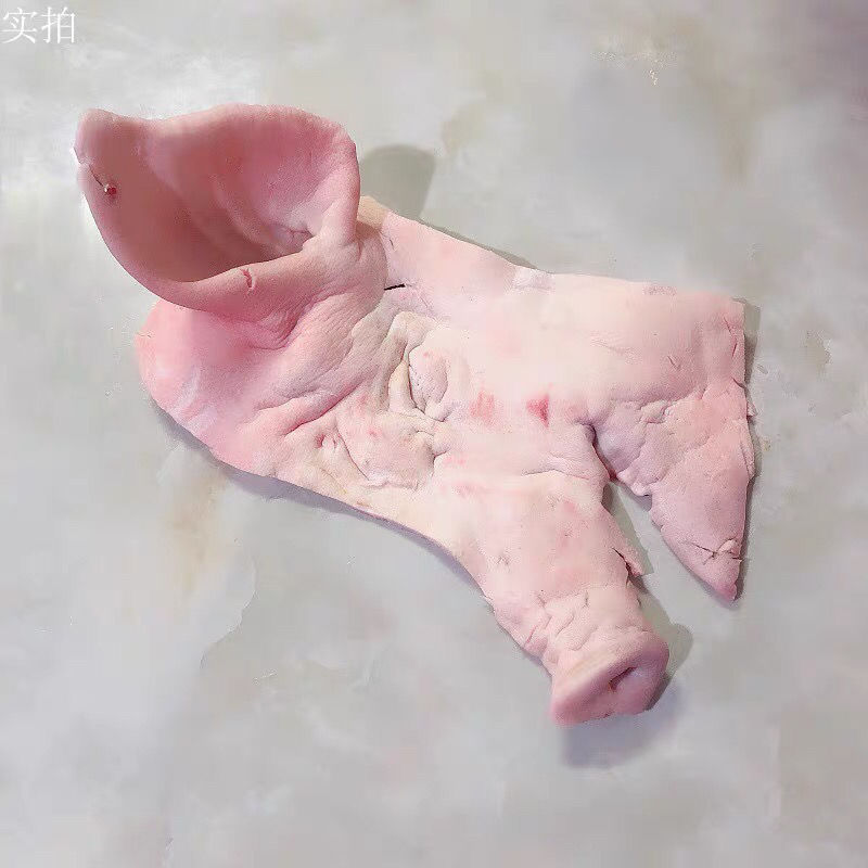 新鲜猪肉去骨猪头皮人家猪面肉猪头肉连猪耳朵6-10斤如图片
