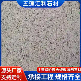 山东白麻花岗岩火烧板 荔枝面户外别墅楼宇外墙干挂板 芝麻白石材