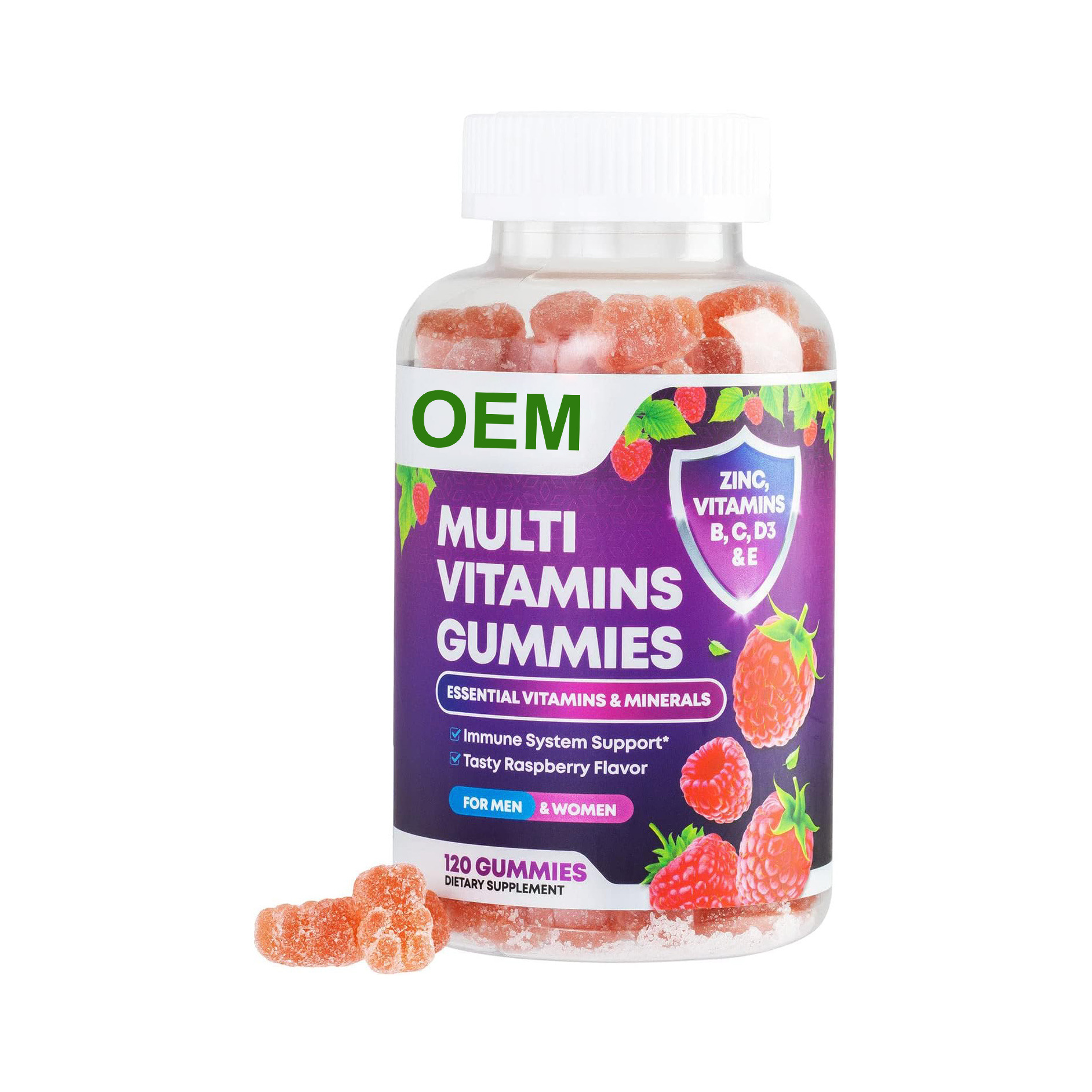 跨境批发每日天然多维生素补充剂软糖multi vitamins gummies