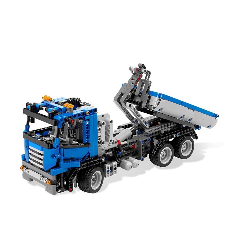 moc积木兼容乐高 8052 自卸货柜卡车 拼插积木玩具 科技 益智拼装