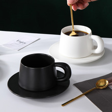 简约纯色陶瓷咖啡杯碟套装定LOGO餐厅家用送礼品早餐牛奶咖啡杯子