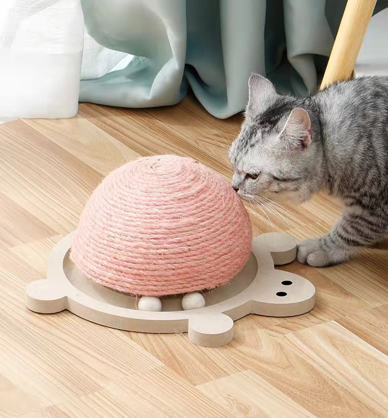 Cat Scratch Board Turtle Wear-Resistant and Scratch-Resistant Sisal Scratch Board Cat Grinding Claw No Dandruff Relieving Stuffy Scratching Pole Funny Cat Toy