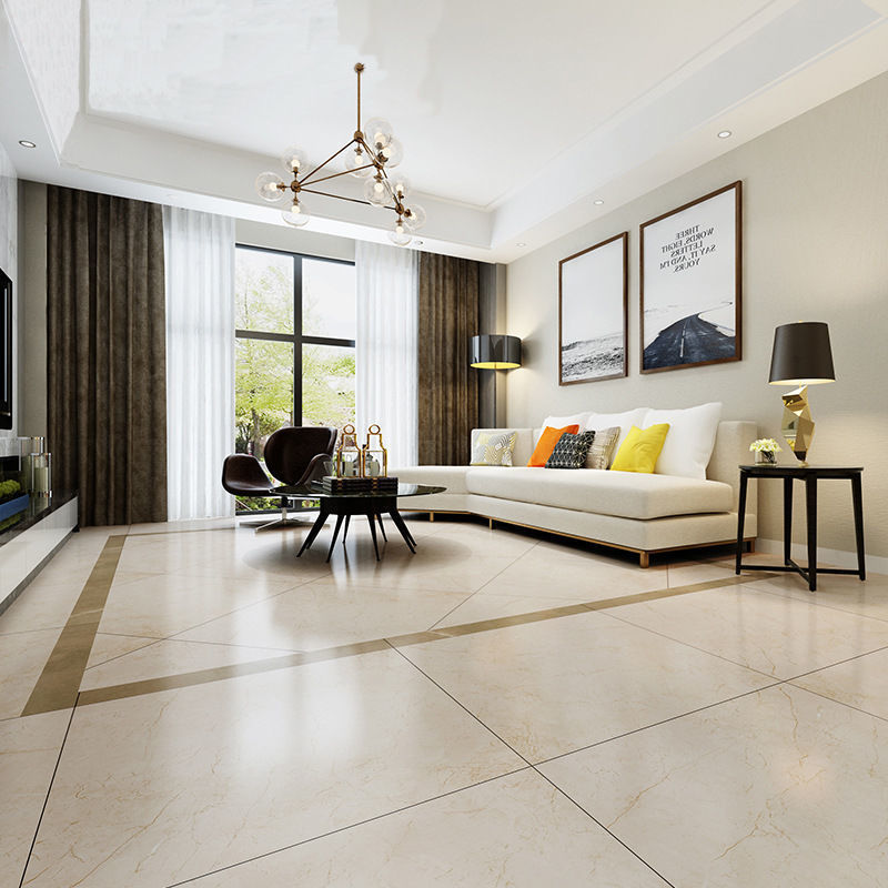 瓷砖地砖全抛釉防滑地板砖新款客厅通体大理石灰色墙砖