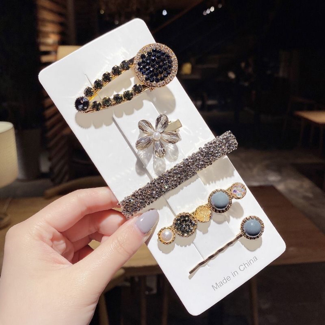 新品韩版少女珍珠发夹 网红侧边百搭刘海夹闪钻发卡鸭嘴夹ins发饰