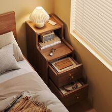 床头柜小型窄小卧室现代家用实木简约床边柜中式简易多层收纳架子
