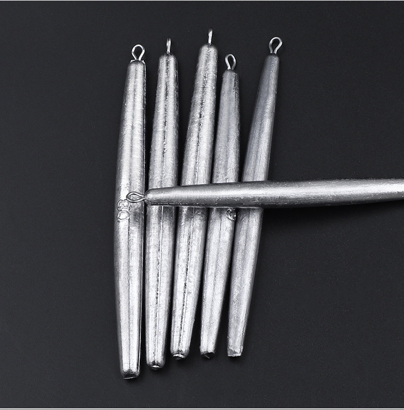 锚鱼专用长条形铅坠防挂底带环铅砣笔铅远投锚鱼划鱼挂鱼铅坠