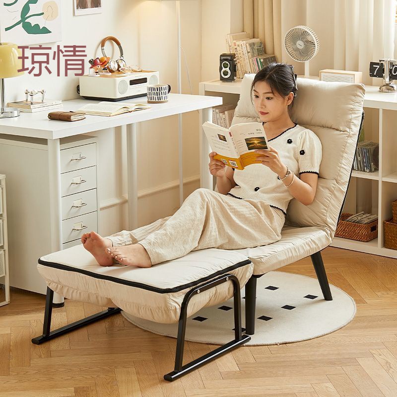 折叠躺椅办公室午休午睡单人床两用椅夏季可躺可坐椅靠背沙发座