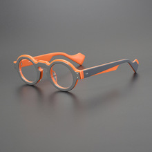 外贸小众眼镜框架复古板材高度数近视防蓝光变色平光可配变色防雾