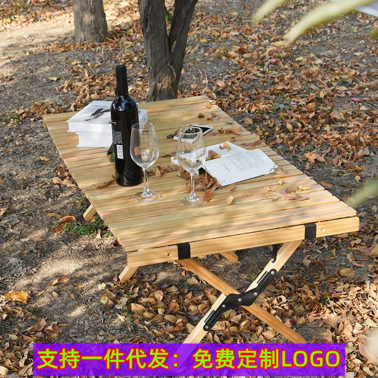 Spot Egg Roll Table Outdoor Portable Table and Chair Camping round Picnic Table Travel Folding Table Camping Table Outdoor Folding Table Folding Table