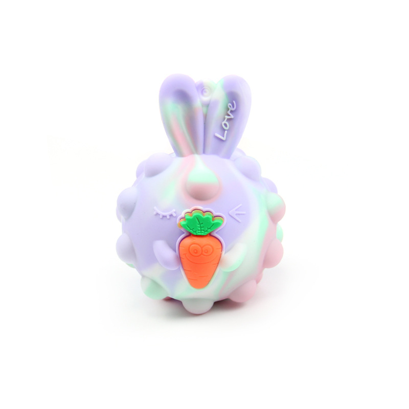 Cross-Border Supply New Bunny Modeling Squeezing Toy Pressure Reduction Toy Novelty Luminous 3D Stress Ball in Stock Wholesale