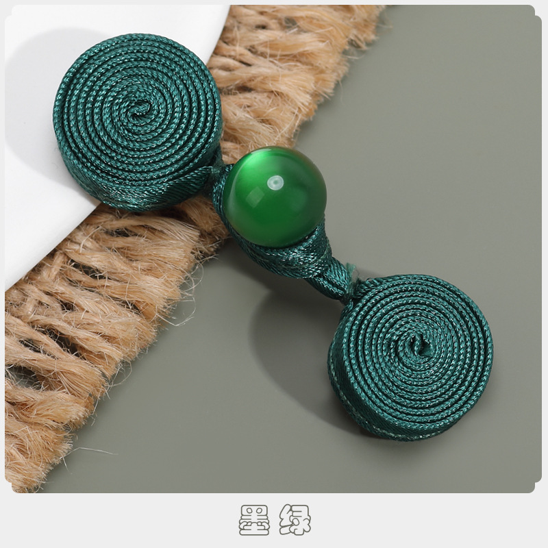 Hengmeihe Class B Cheongsam Jade Bead Incense Coil Button New Chinese Hand-Woven Buckle Hanfu Decorative Buttons Accessories