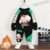 Plush thickening children Sweater suit Mosaic Cartoon Ultraman Two piece set Plush thickening children Sweater suit Mosaic Cartoon Ultraman Two piece set