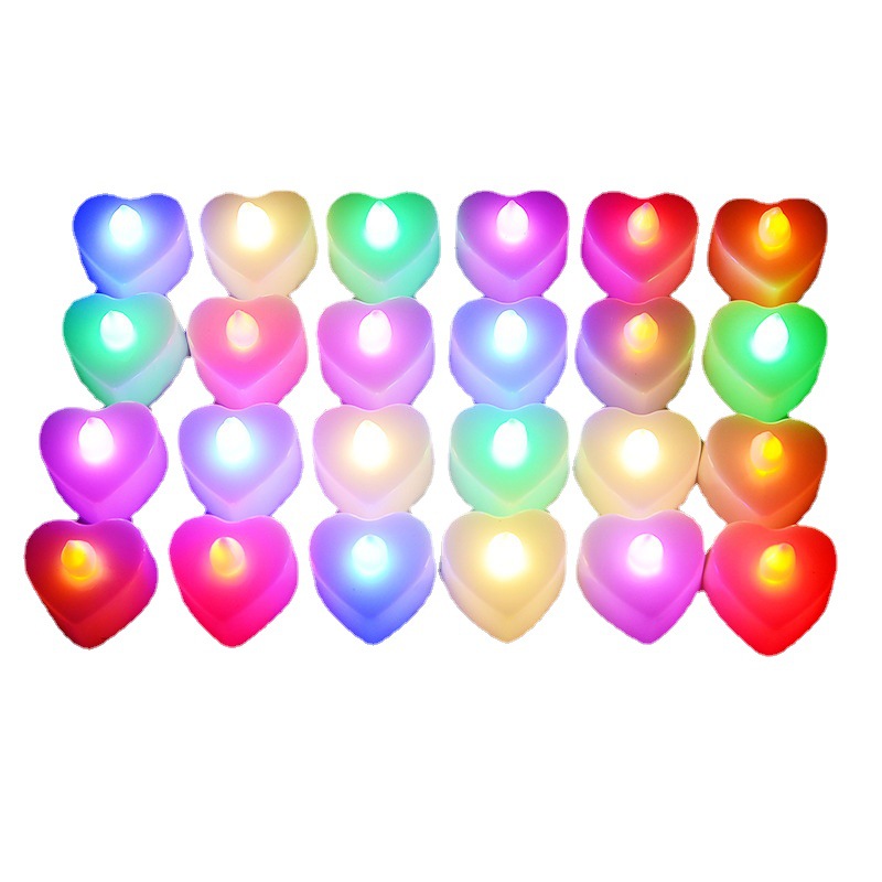 Led Electronic Candle Light Proposal Heart-Shaped Creative Simulation Candle Light Wedding Valentine's Day Decoration Props Candle