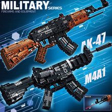 81061M4A1卡宾枪儿童玩具枪98k狙击枪可发射拼装积木男孩兼容乐高