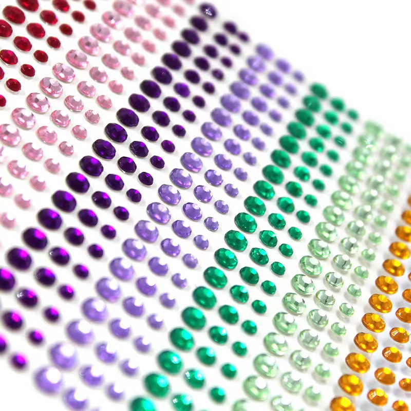 Amazon Hot DIY Acrylic 15 Color Diamond Sticker Makeup Face Stick-on Crystals Stage Color Diamond Sticker Spot