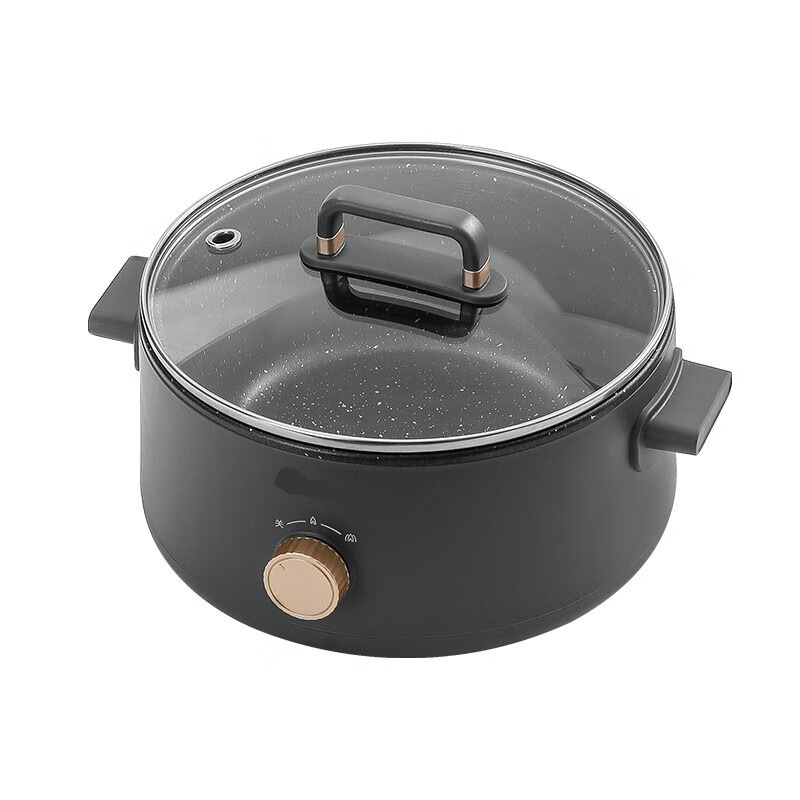 mc-zge2001电火锅家用多功能锅2升不粘锅旋钮式迷你电煮锅电火锅