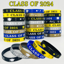 Class of 2024毕业生庆祝手腕带 学生教师纪念庆典毕业季硅胶手环