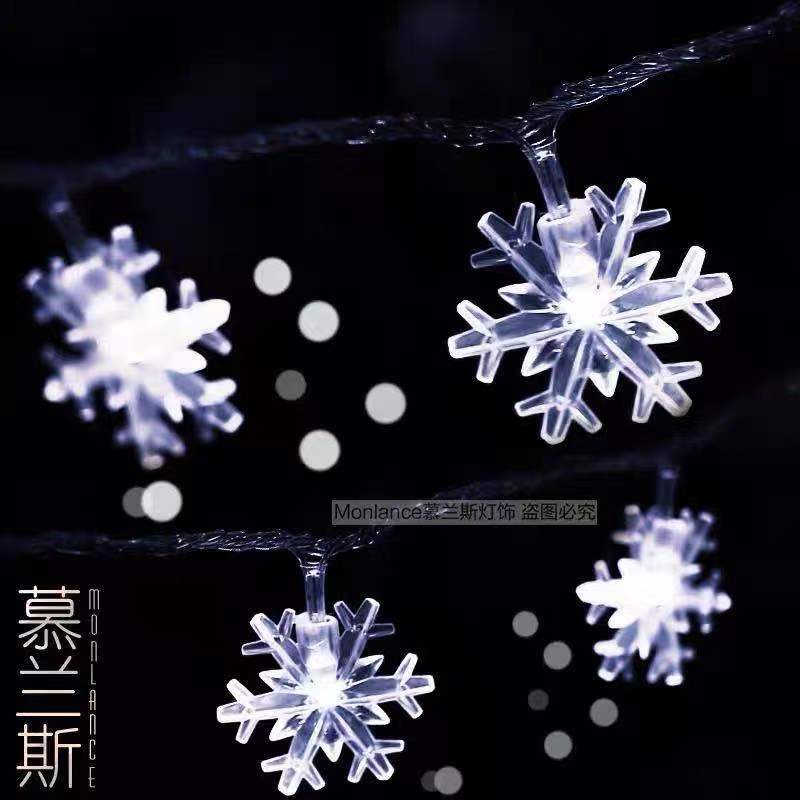 LED Lighting Chain Creative Snowflake Christmas Tree Decorative Lighting Flashing Light String Light Lighting Chain Lamp Ball Battery Box Decorative Lamp USB Small Colored Lights