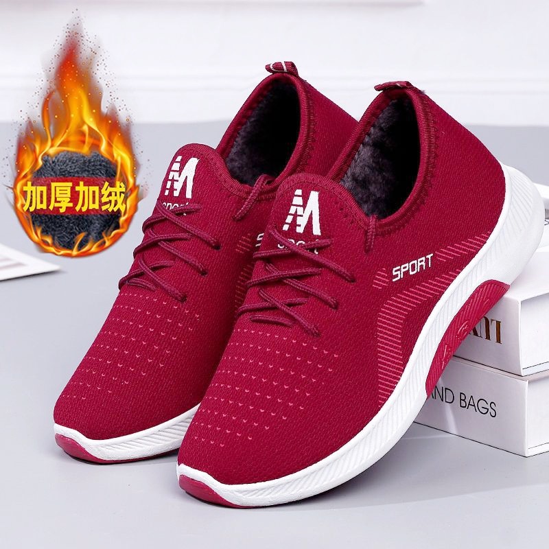Winter Cotton Beef Tendon Platform plus Old Beijing Cloth Shoes Slip-on Comfortable Lightweight Pumps Middle-Aged and Elderly Walking Shoes